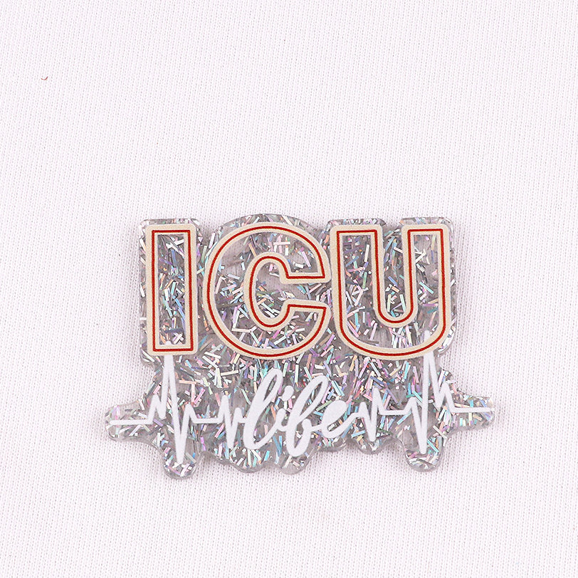 Wholesale 10PCS Colorful Glitter Cartoon Letters Acrylic DIY Patch with Patch